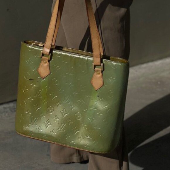 Louis Vuitton FULL INCLUSION Houston Tote - Vintage Green Vernis Leather - Picture 1 of 15